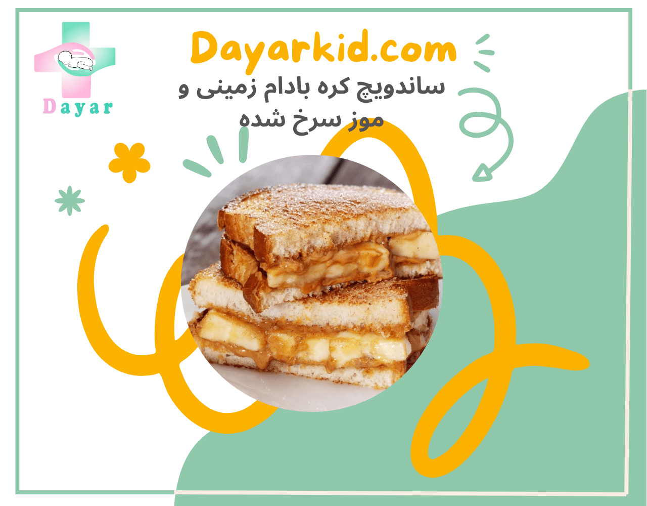 شاخص ساندویچ کره بادام زمینی و موز سرخ شده